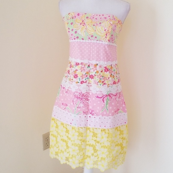 LILLY PULITZER Multi Printed Size 10 Dress - Picture 1 of 7